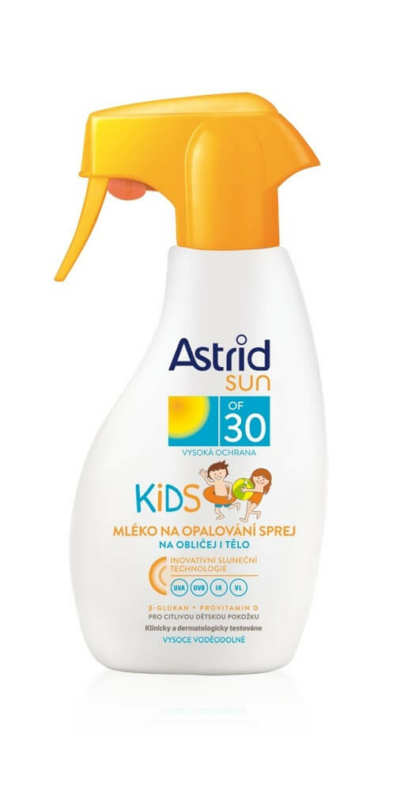 Astrid Sun Kids mlieko na opaľovanie v spreji pre deti SPF 30